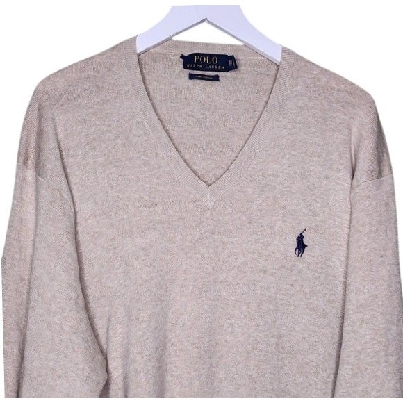 Polo Ralph Lauren Other - Men's Cream Pullover Sweater Polo Ralph Lauren Pima Cotton Ribb Cuffs/Hem XL